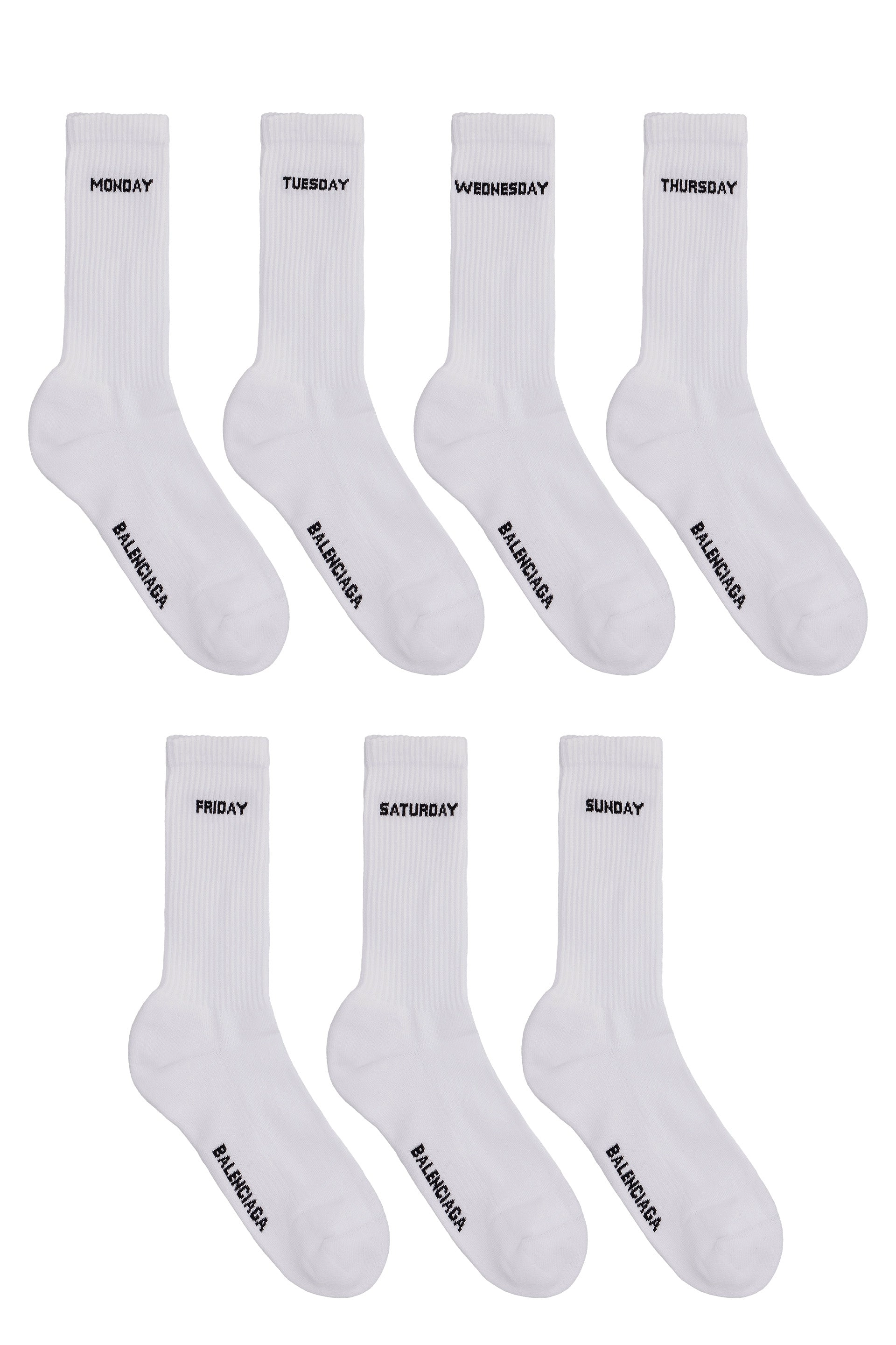 Balenciaga Pack of Seven Slogan Intarsia Socks
