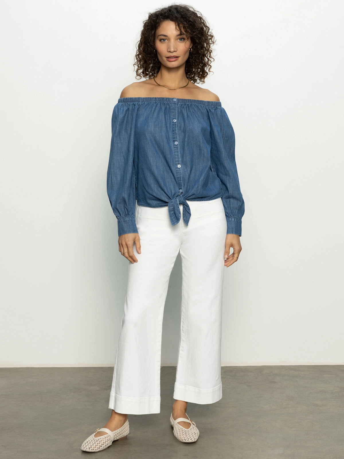 Ballet Tie Top Blue Slate