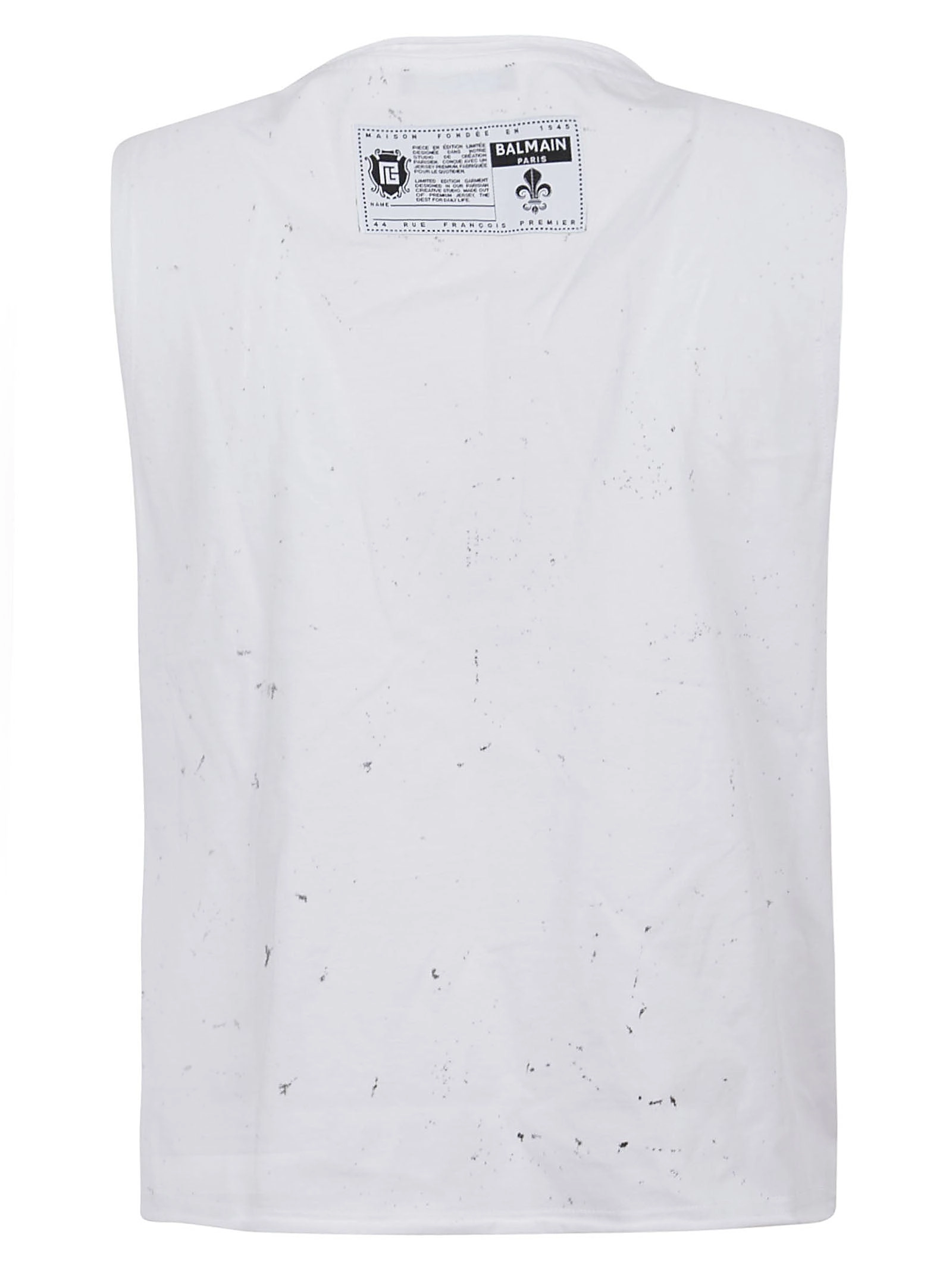 Balmain Logo Printed Sleeveless T-Shirt