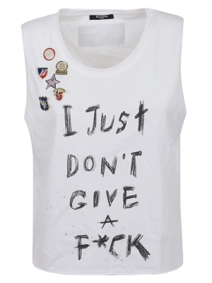 Balmain Logo Printed Sleeveless T-Shirt