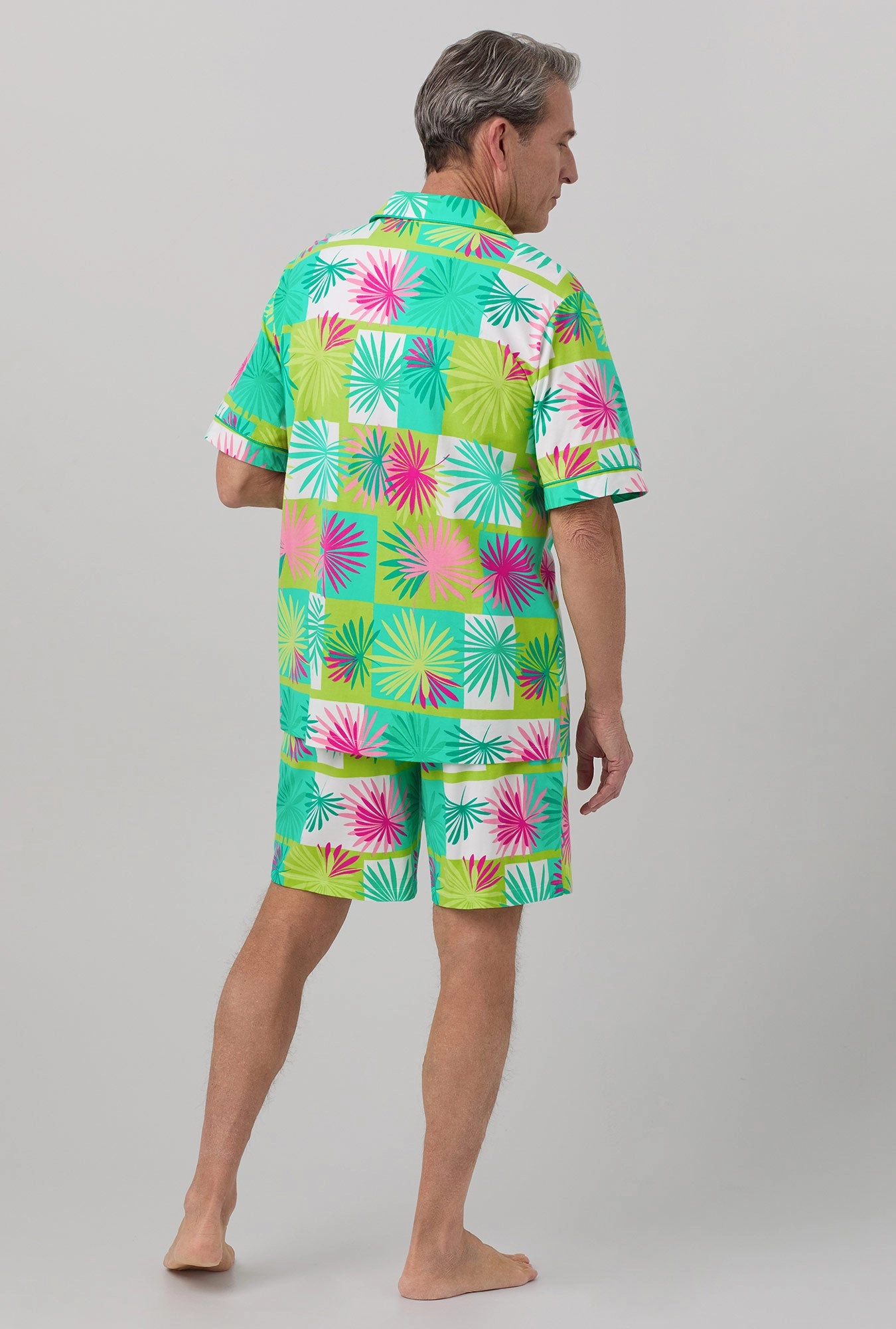 BedHead x Mr. Turk Tropical Tile Men's Short Sleeve Notch Stretch Jersey Short PJ Set