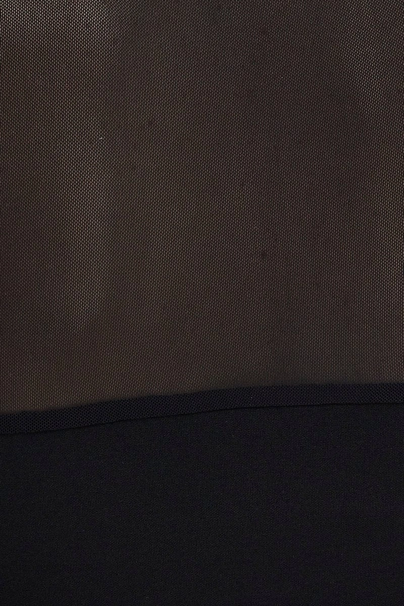 Black Top with Long Sleeve and Collar