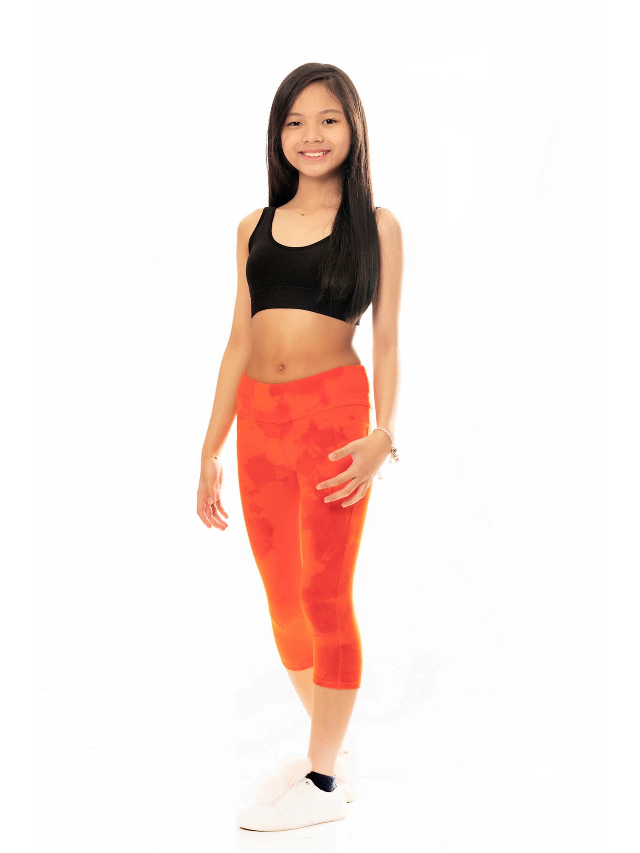 Capri Leggings - Orange Tie Dye