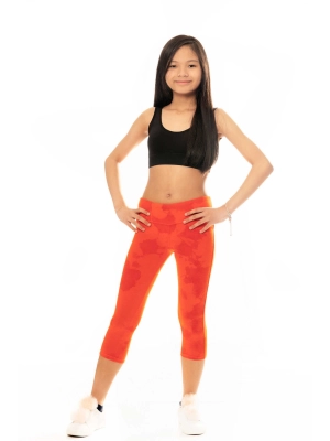 Capri Leggings - Orange Tie Dye