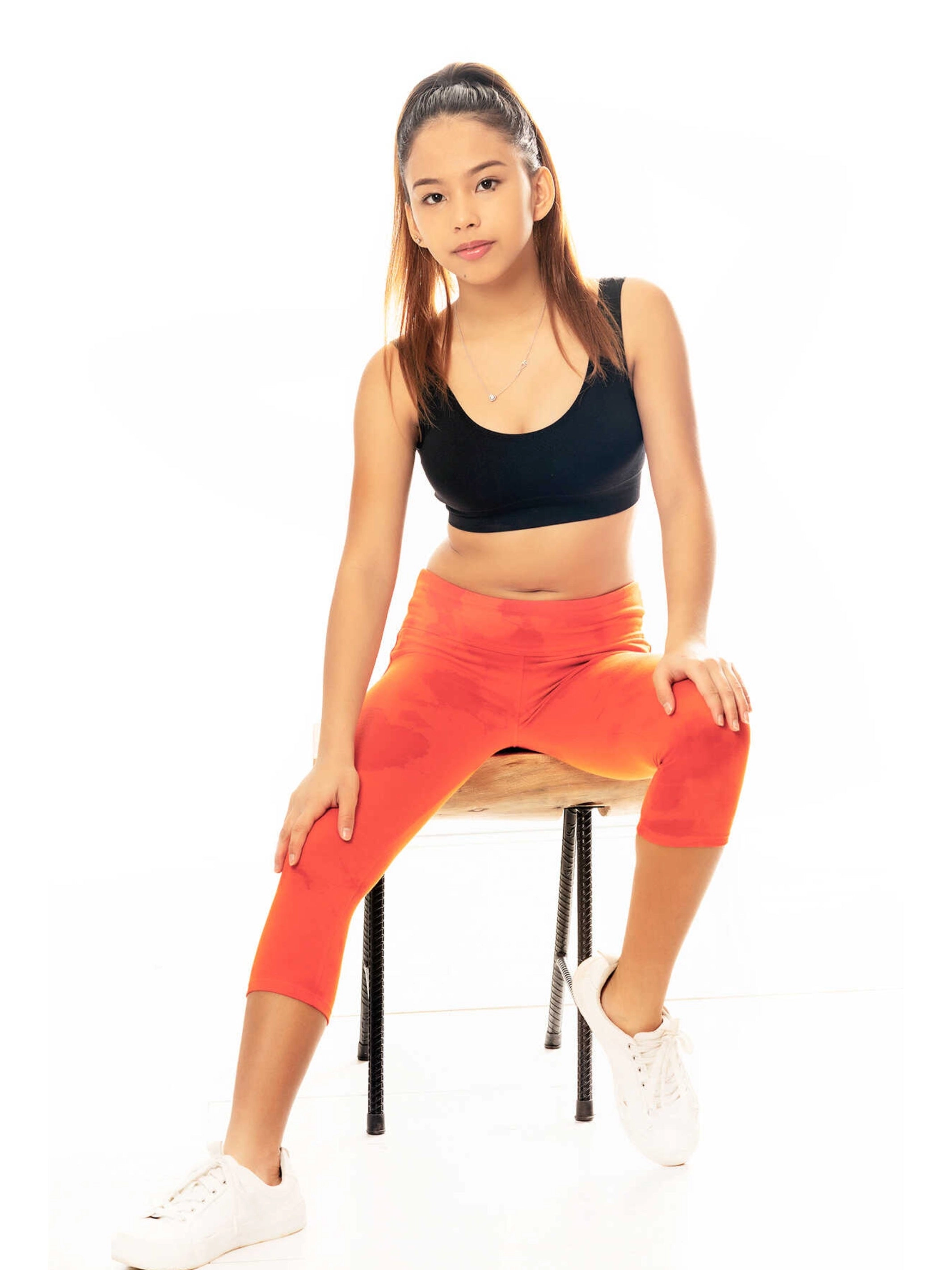 Capri Leggings - Orange Tie Dye