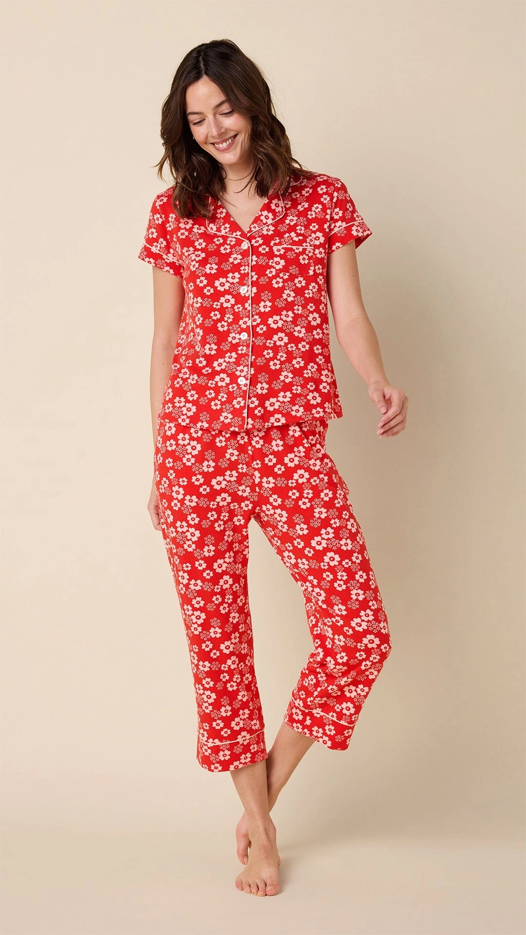 Cece Pima Knit Capri Set