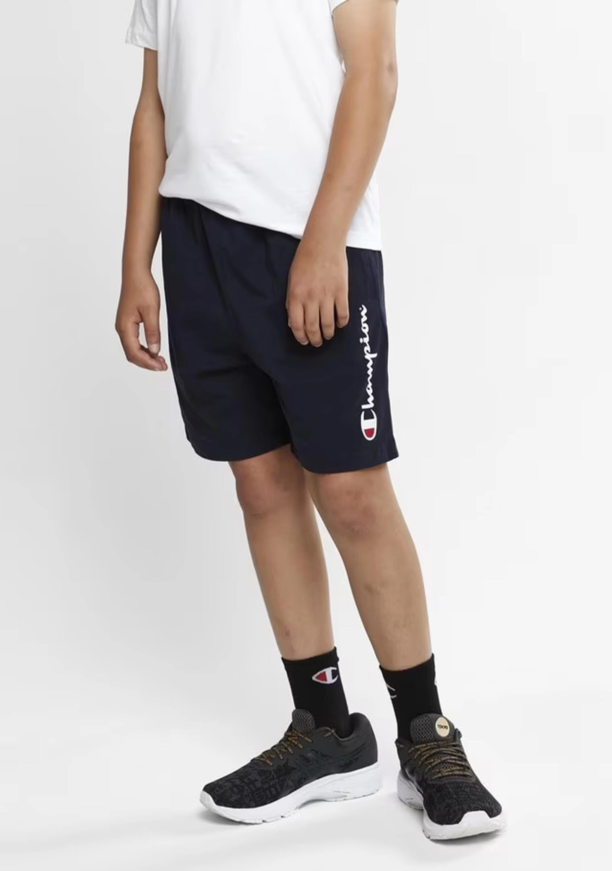 Champion Boys Script Jersey Shorts Navy