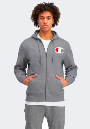 Champion Mens C Logo Full Zip Hoodie
