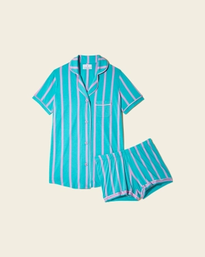 Conjunto De Pijama Con Camisa De Manga Corta Y Pantalones Cortos