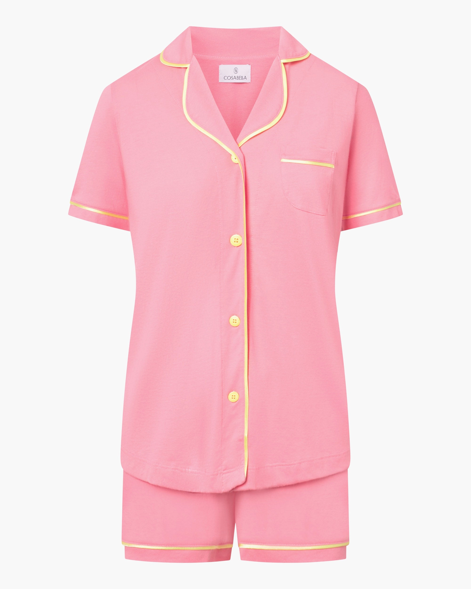 Conjunto De Pijama Con Camisa De Manga Corta Y Pantalones Cortos