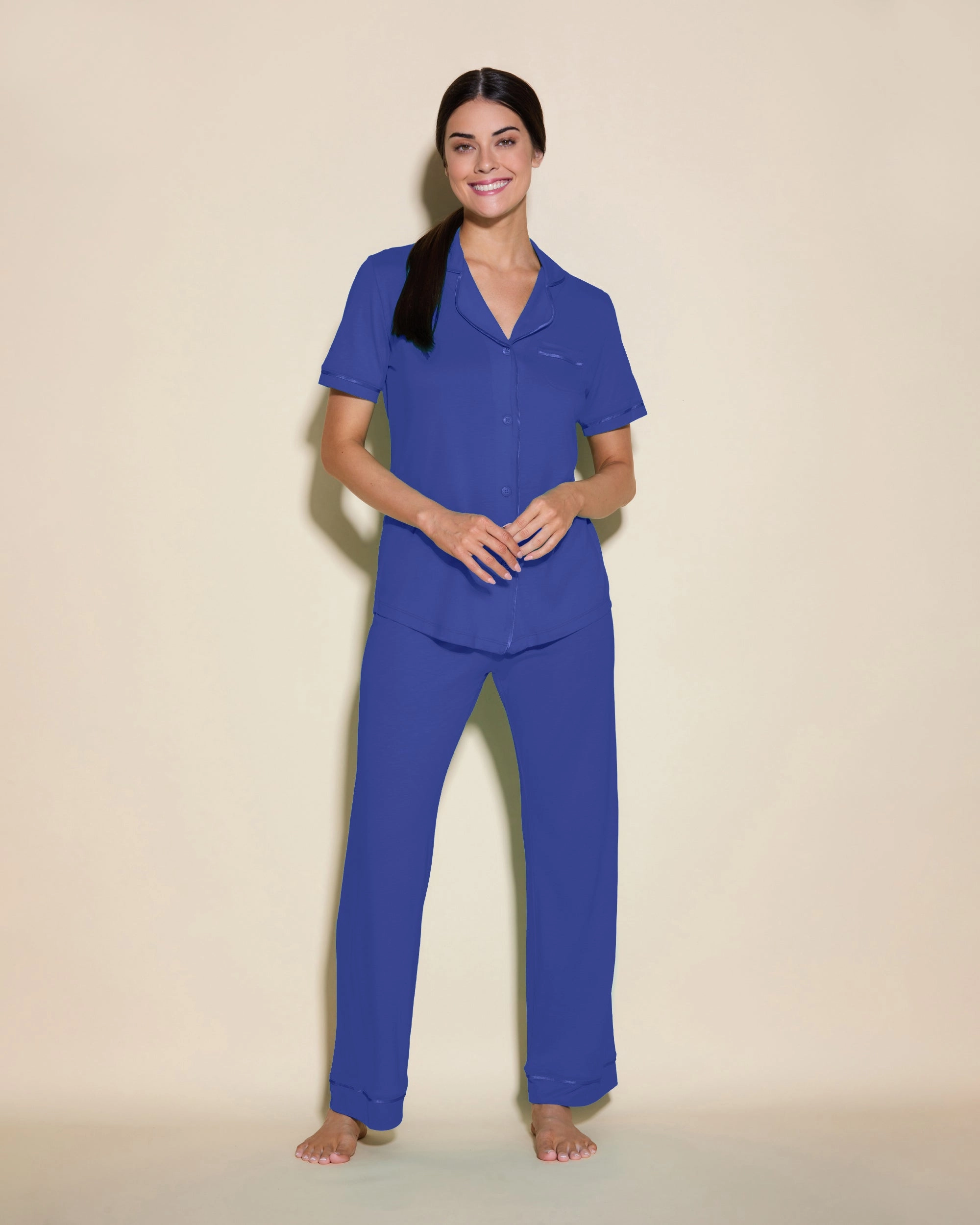 Conjunto De Pijama Con Camisa De Manga Corta Y Pantalones