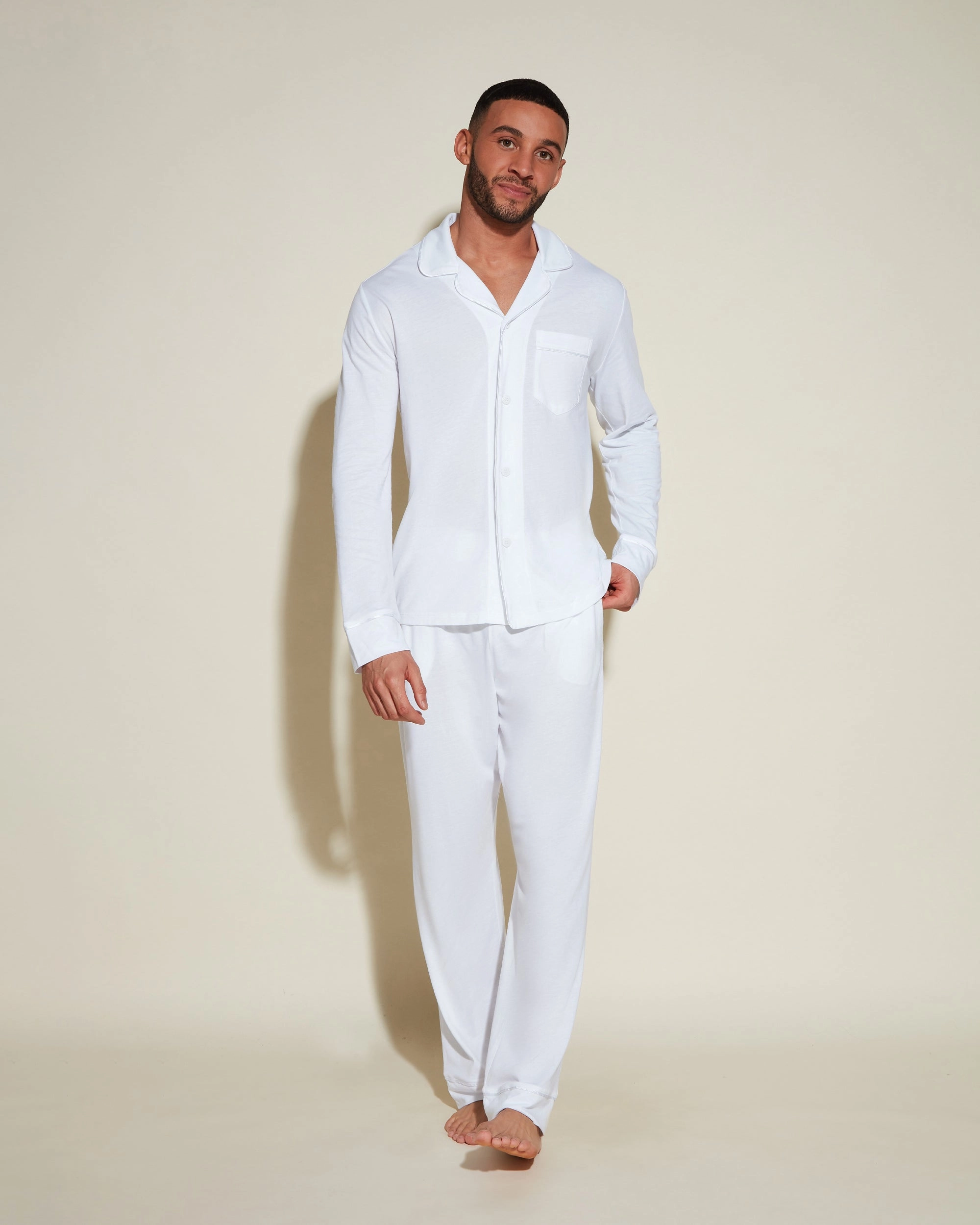 Conjunto De Pijama Para Hombre Clásico Con Camisa De Manga Larga Y Pantalones