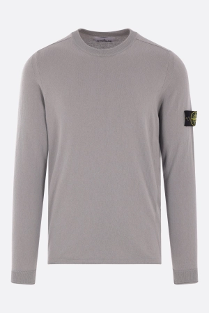 cotton sweater with logo badge