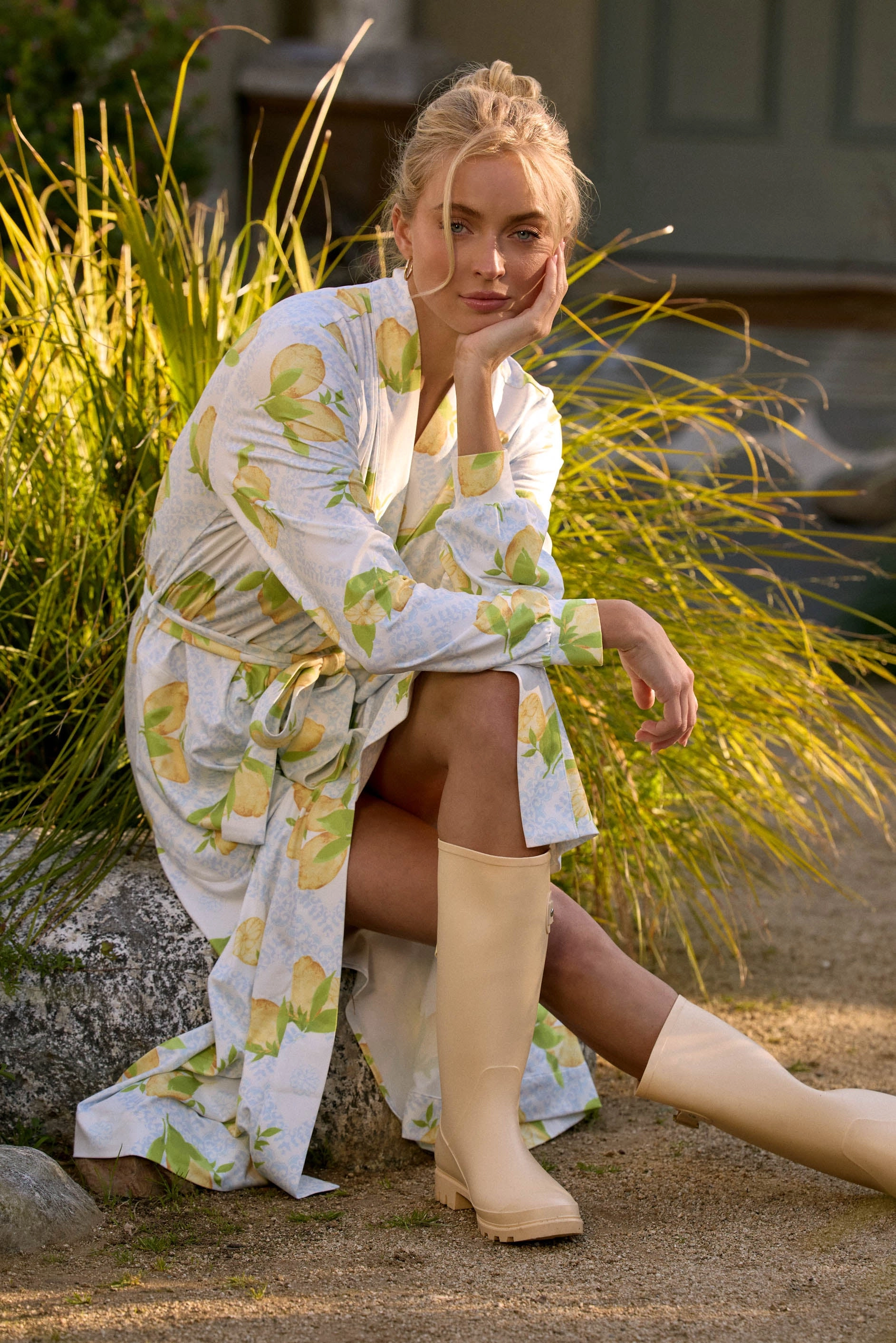 Della Banded Midi Robe | Lemon Spritz