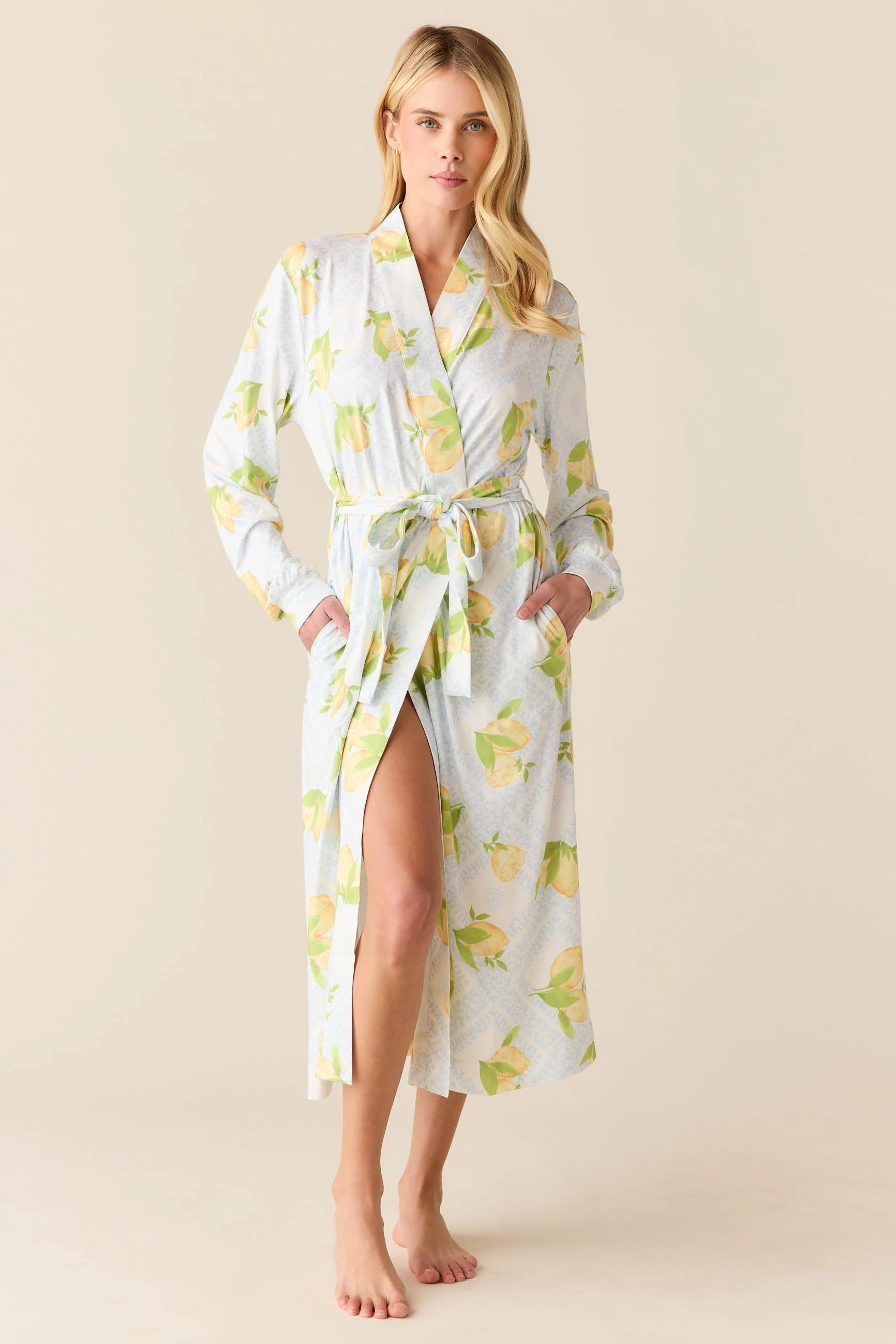 Della Banded Midi Robe | Lemon Spritz