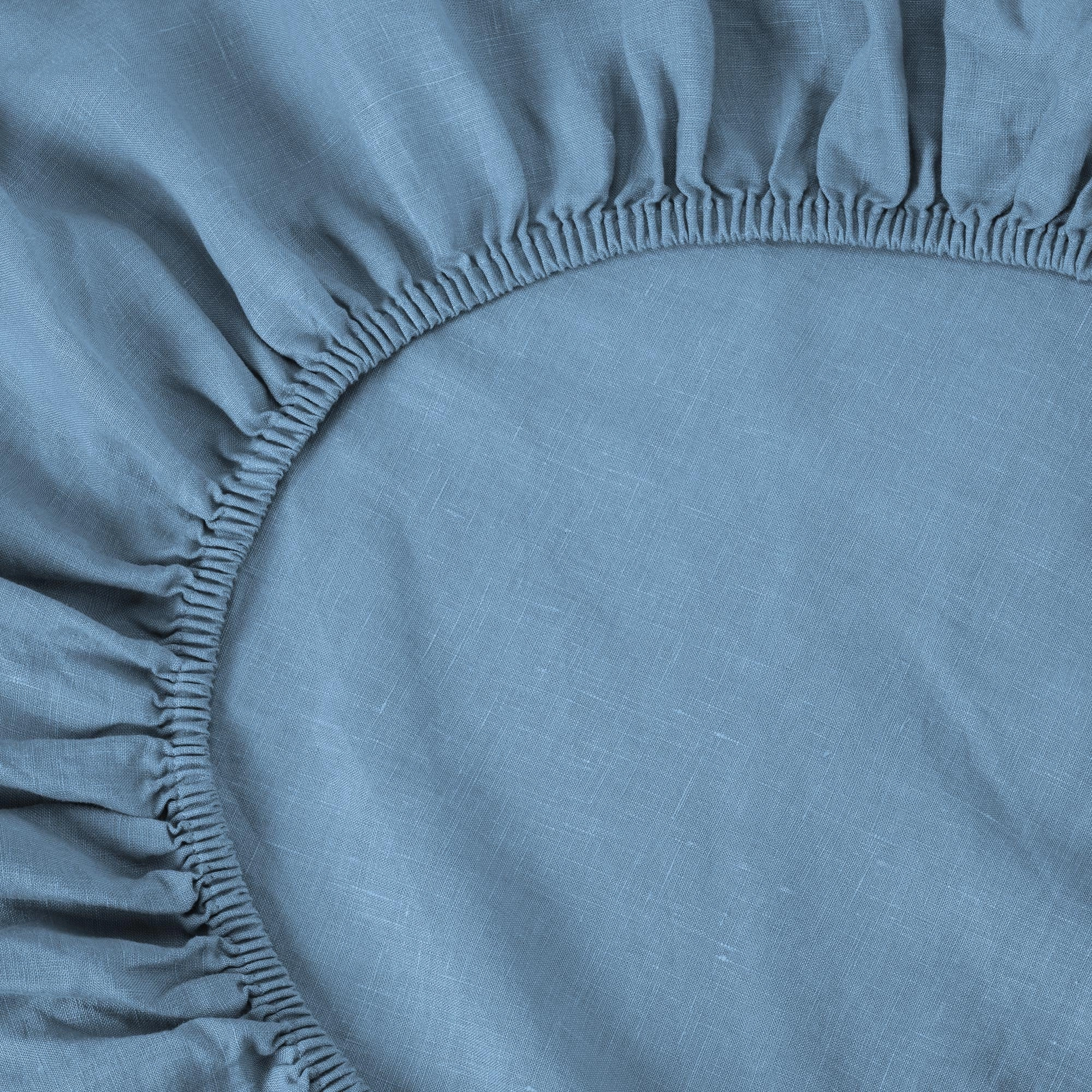 Dusk Blue 100% Linen Fitted Sheet