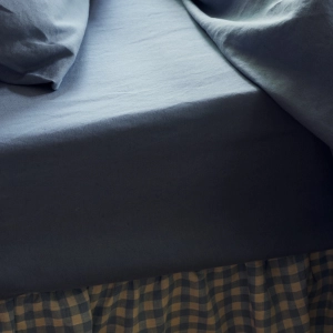 Dusk Blue 100% Linen Fitted Sheet