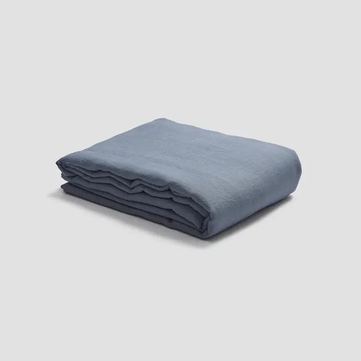 Dusk Blue Linen & Cotton Blend Duvet Cover