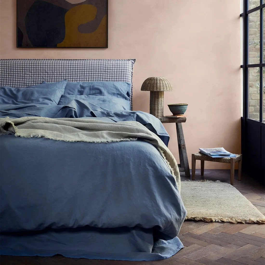 Dusk Blue Linen & Cotton Pillowcases (Pair)