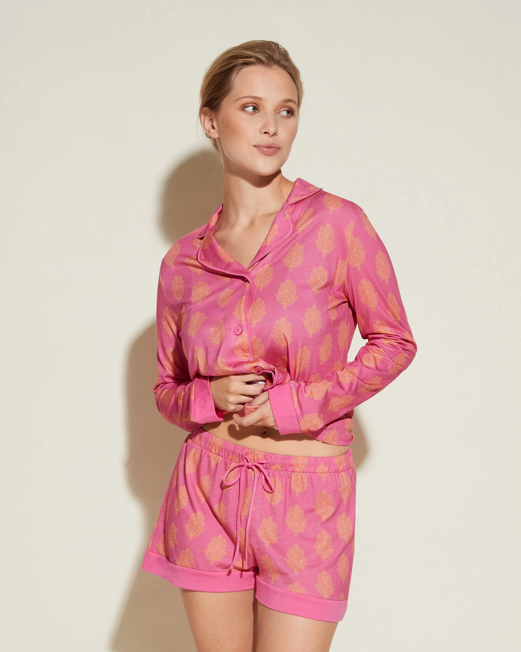 Ensemble De Pyjama Imprimé À Manches Longues Et Boxer