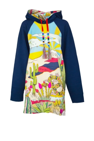 Etro Desert Printed Drawstring Hoodie Dress
