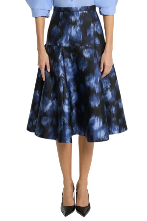 Floral Chiné Shantung Dance Skirt