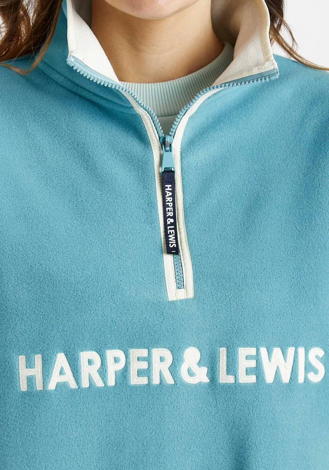 Harper & Lewis Unisex Averill Quarter Zip Fleece, Steel Blue