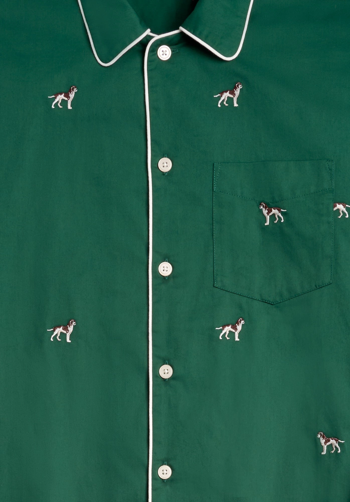 Henry Pajama Set in Embroidered Hounds