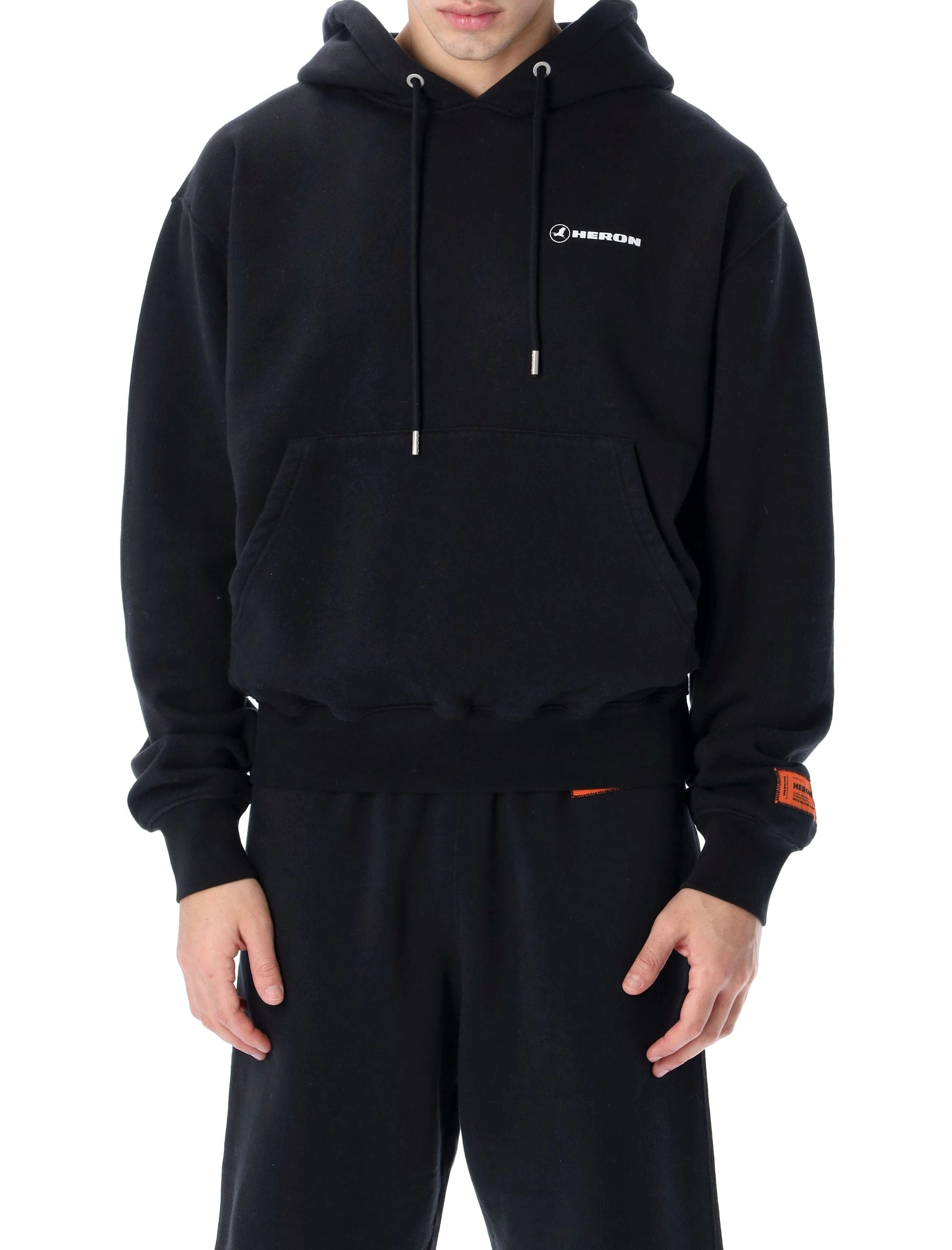 Heron Preston Logo Printed Drawstring Hoodie