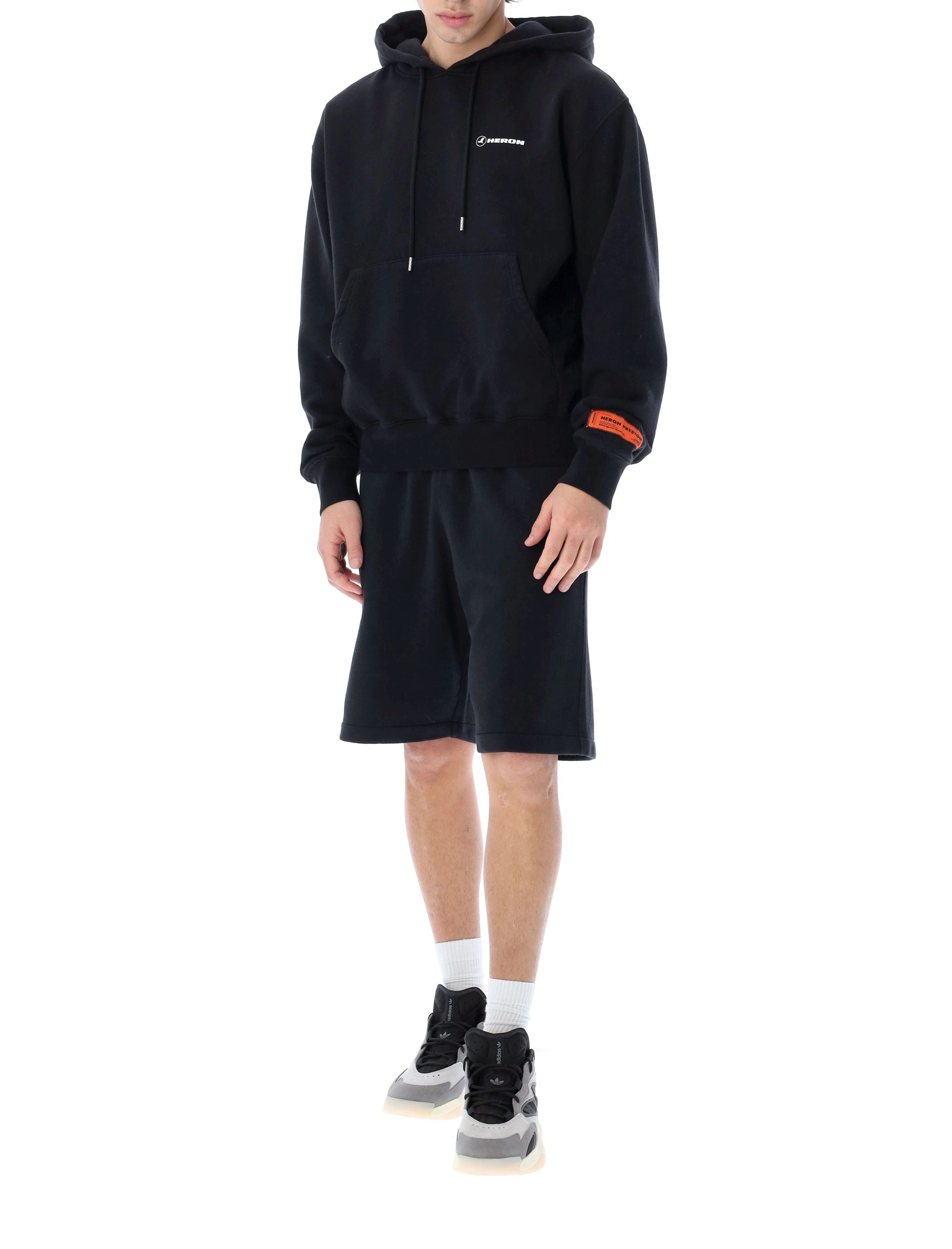 Heron Preston Logo Printed Drawstring Hoodie