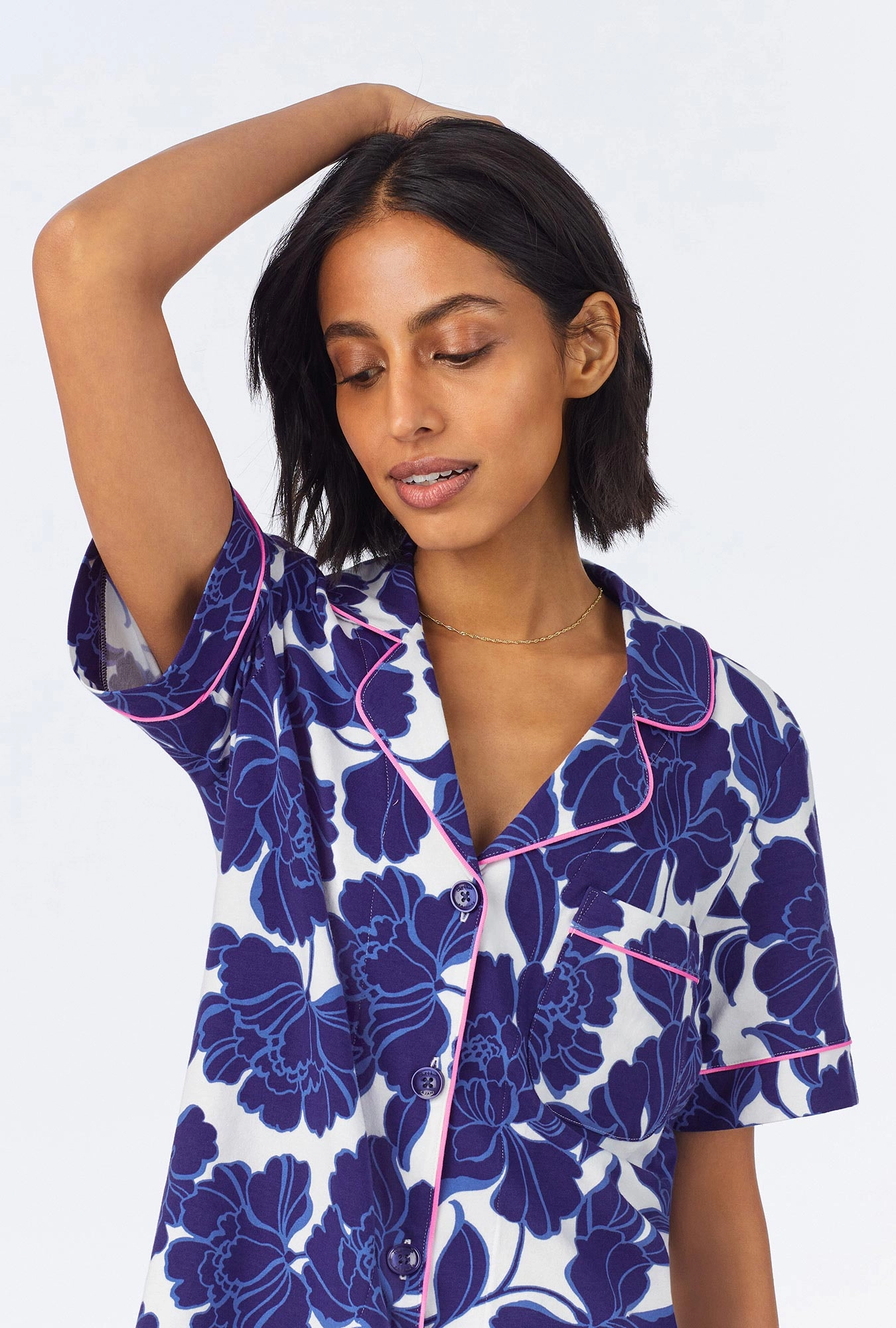 Isabella Flora Short Sleeve Classic Shorty Stretch Jersey PJ Set