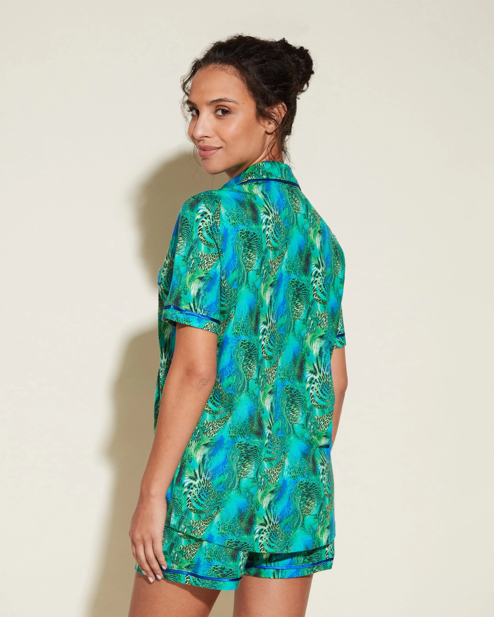 Kurzärmeliges Top & Boxer Pyjama-Set