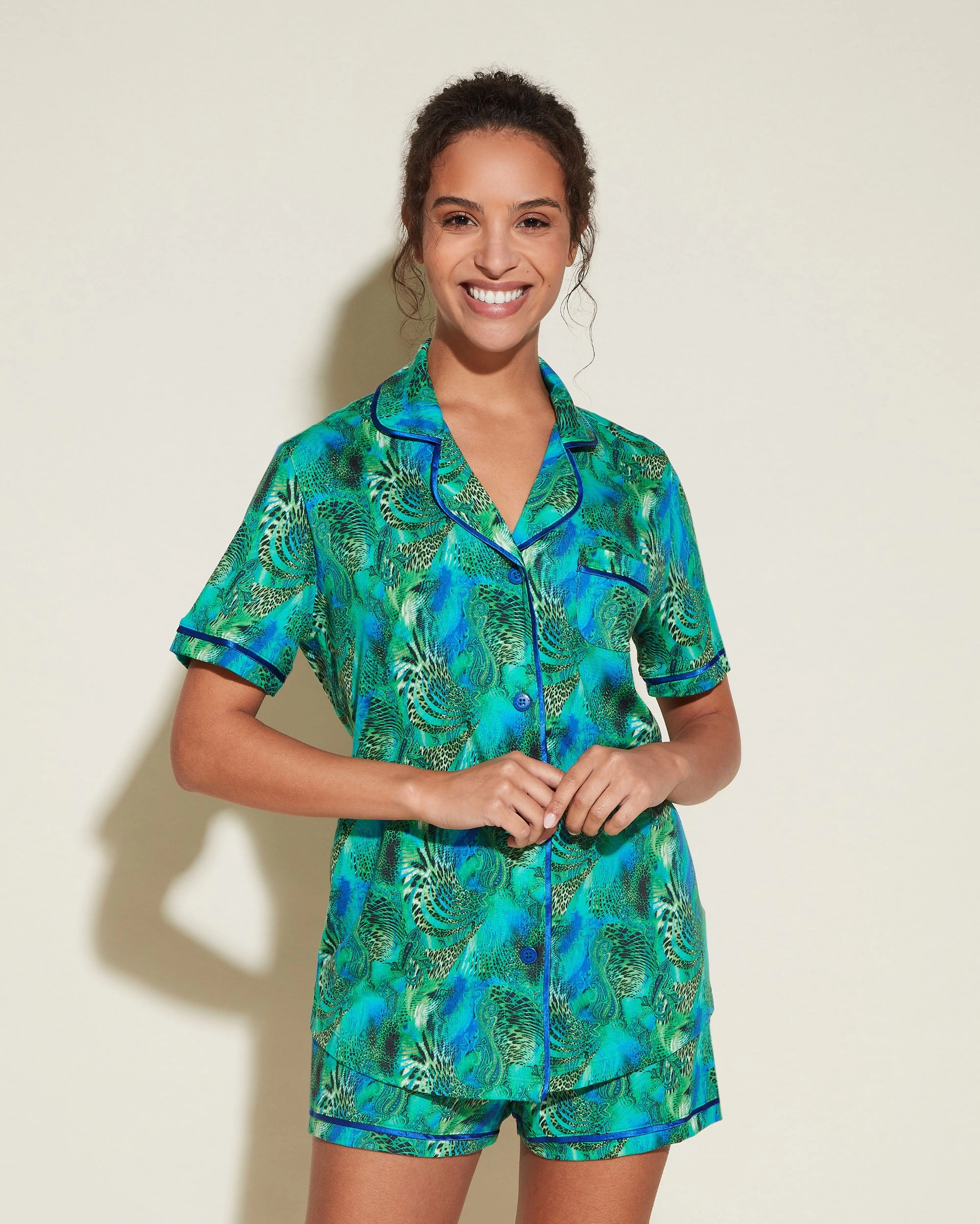 Kurzärmeliges Top & Boxer Pyjama-Set