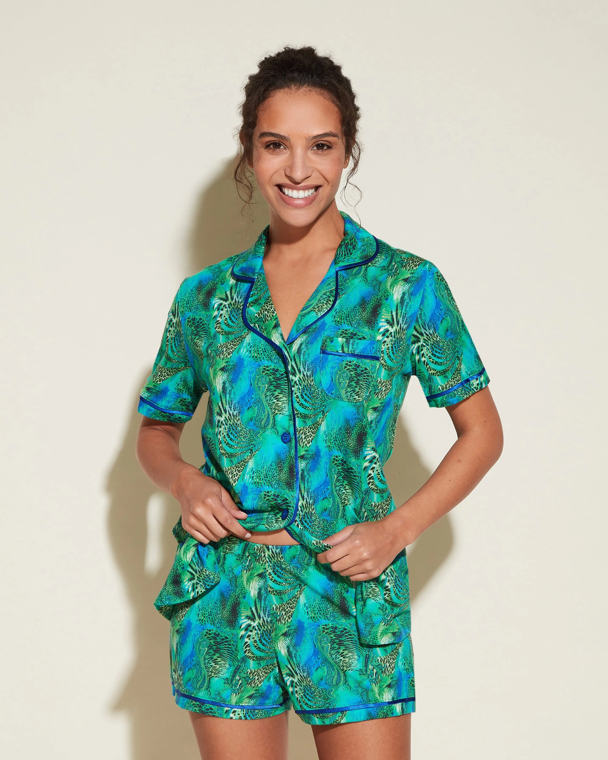 Kurzärmeliges Top & Boxer Pyjama-Set