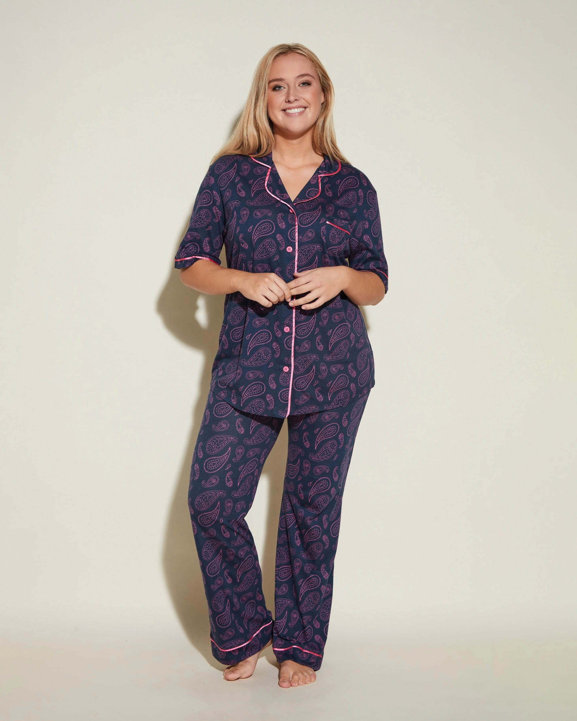 Kurzärmeliges Top & Hose Pyjama-Set