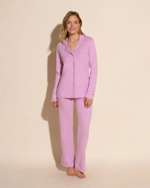 Langärmeliges Top & Boxer Pyjama-Set