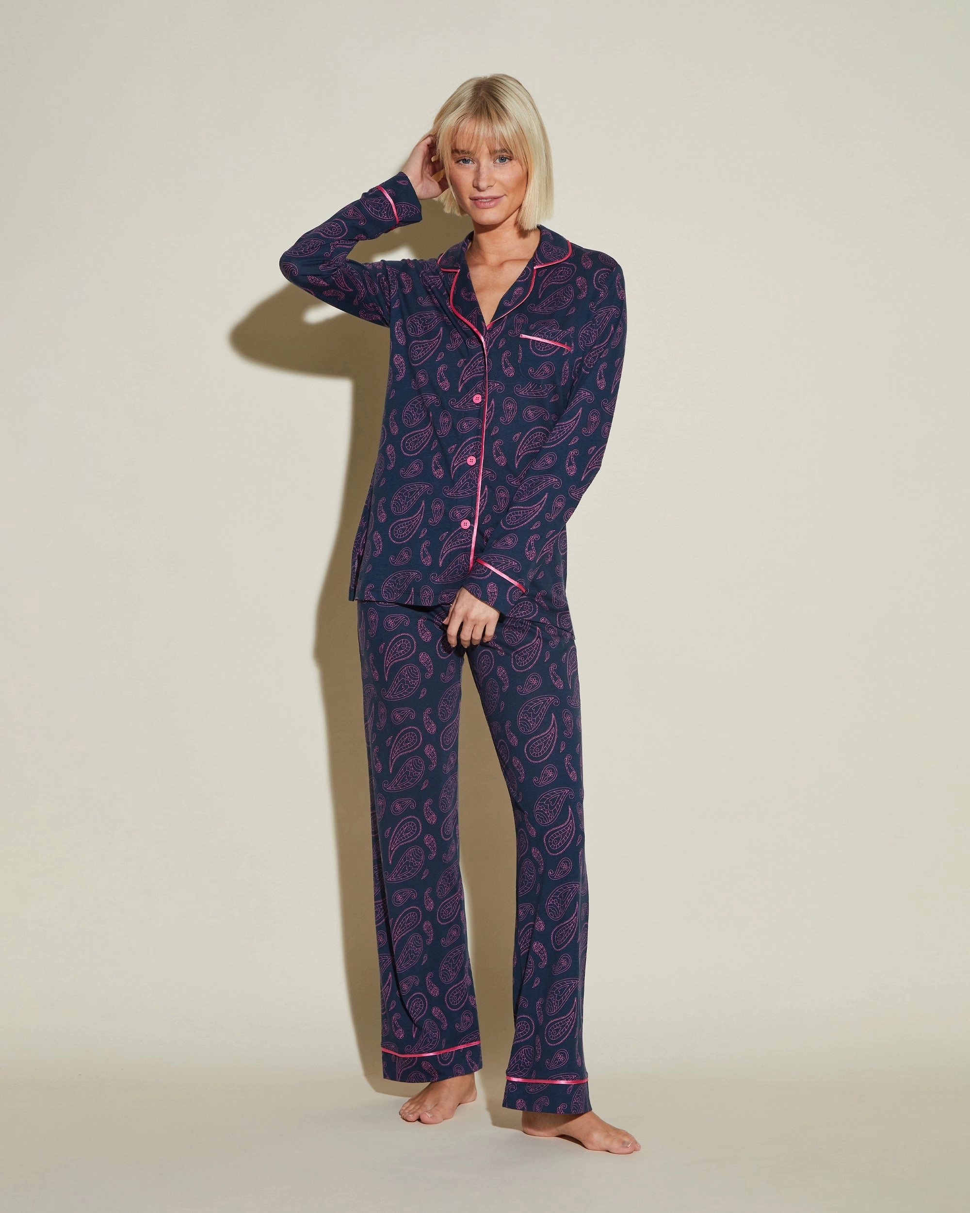 Langärmeliges Top & Hose Pyjama-Set
