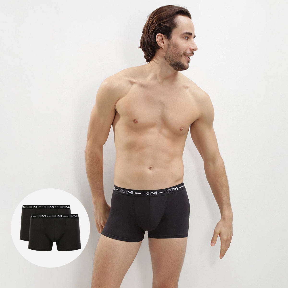 Lot de 2 boxers noirs pour homme Coton Stretch