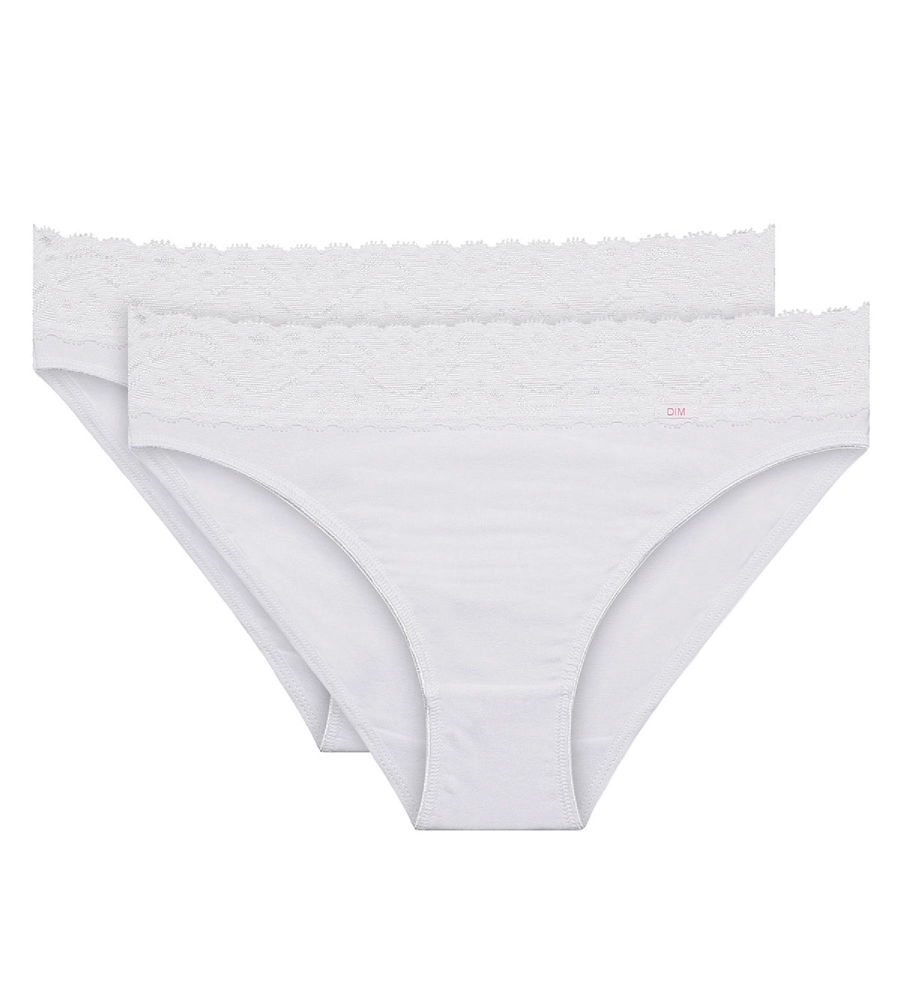 Lot de 2 slips blancs Coton Plus Féminine forme midi