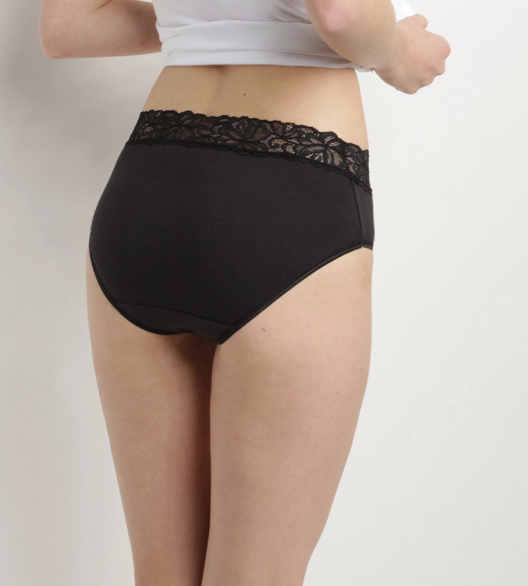 Lot de 2 slips noirs Coton Plus Féminine taille haute