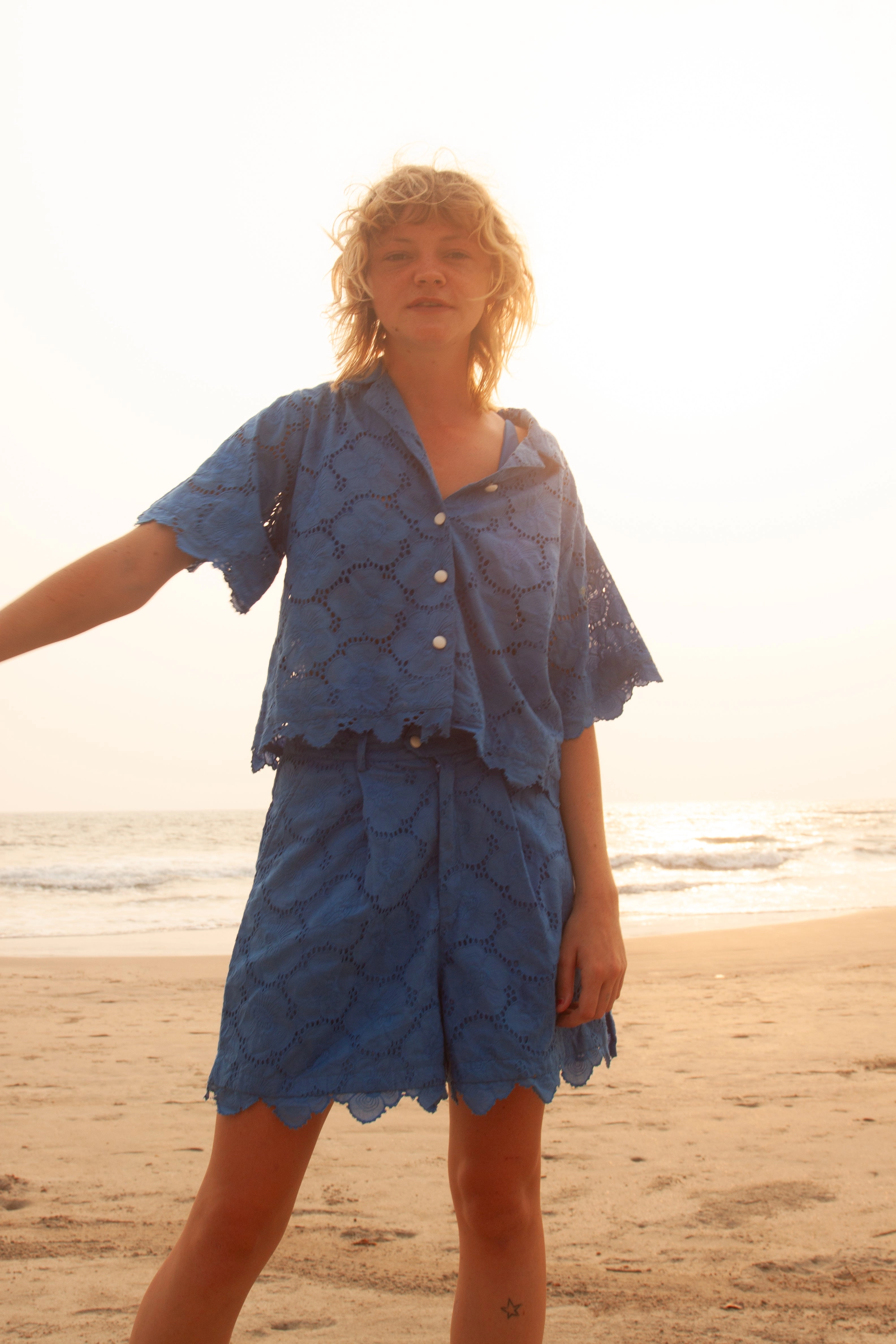 Lowie Cobalt Broderie Shirt