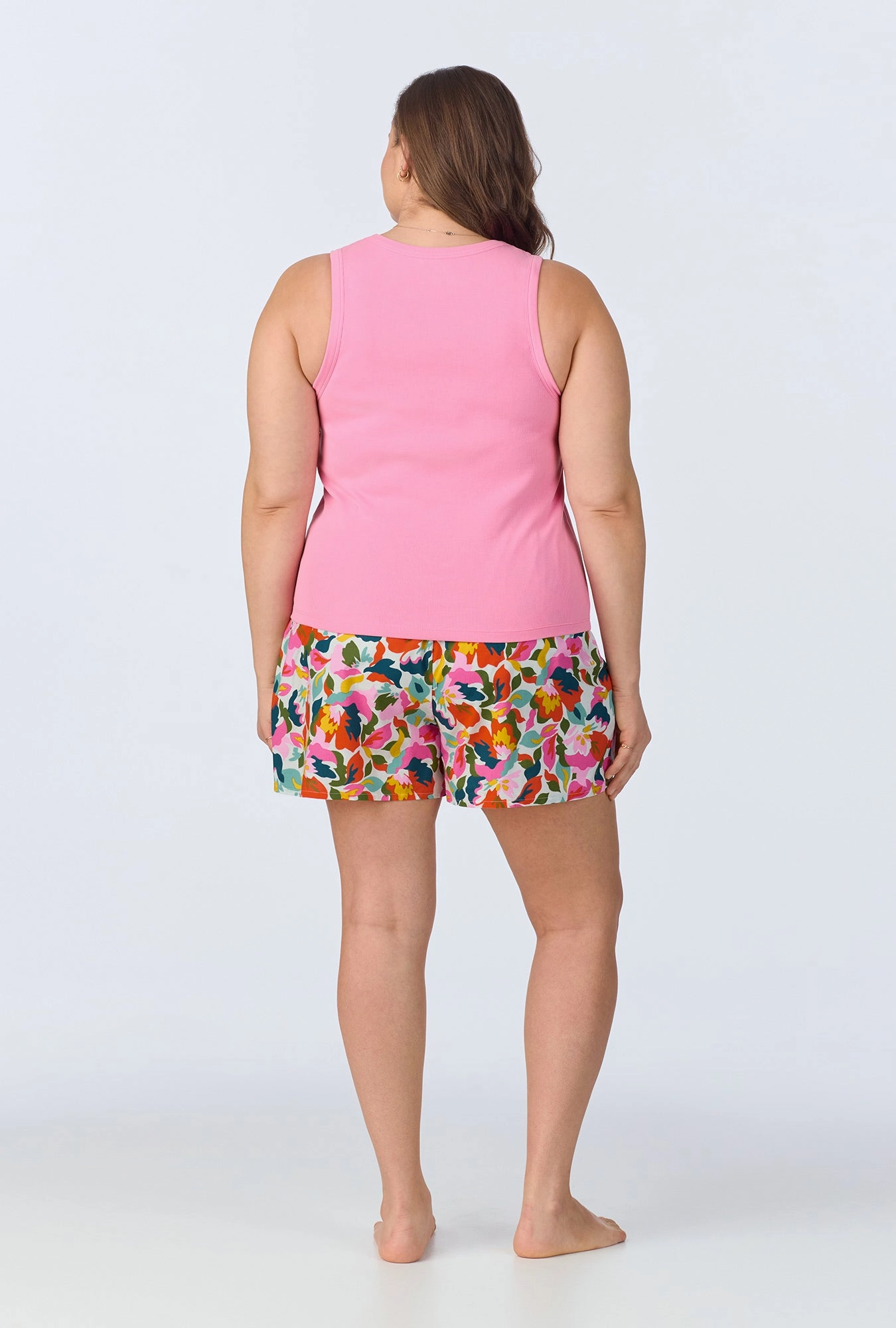 Lucia Knit Tank Woven Cotton Poplin Boxer PJ Set