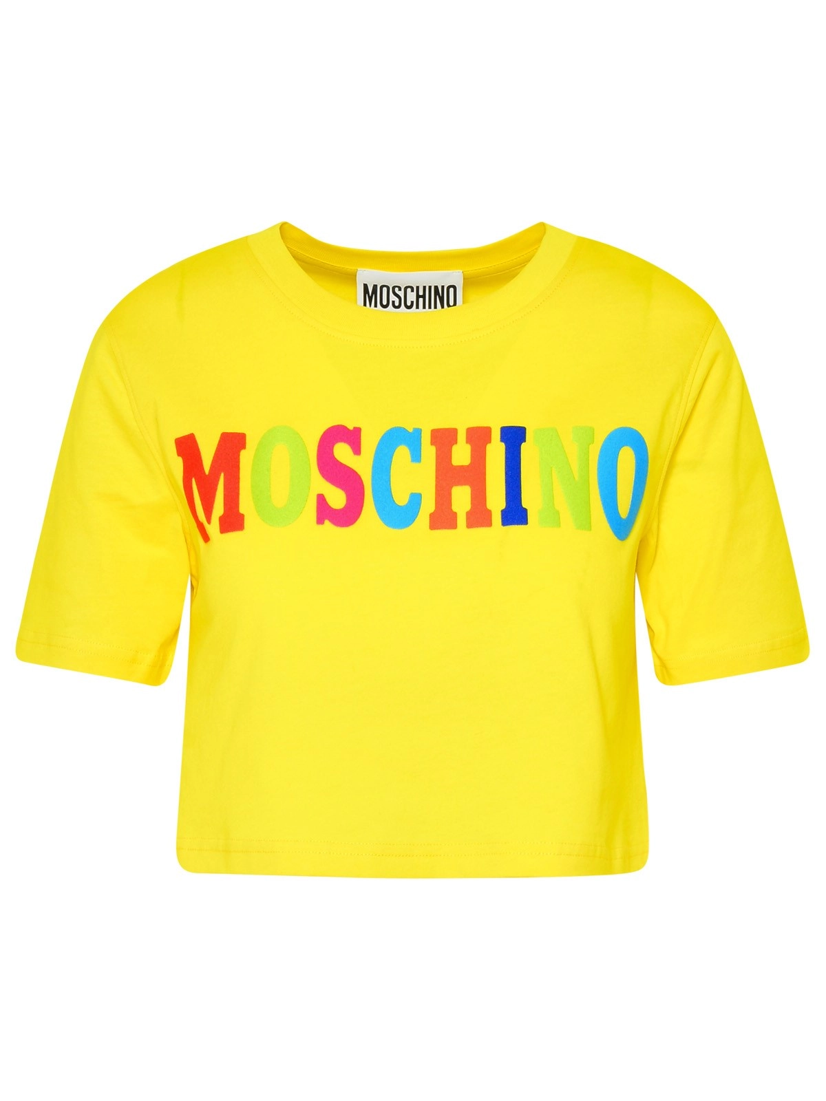 Moschino Logo Printed Crewneck Cropped T-Shirt
