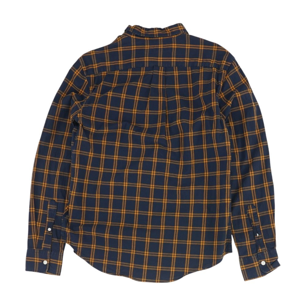 Navy Plaid Long Sleeve Button Down