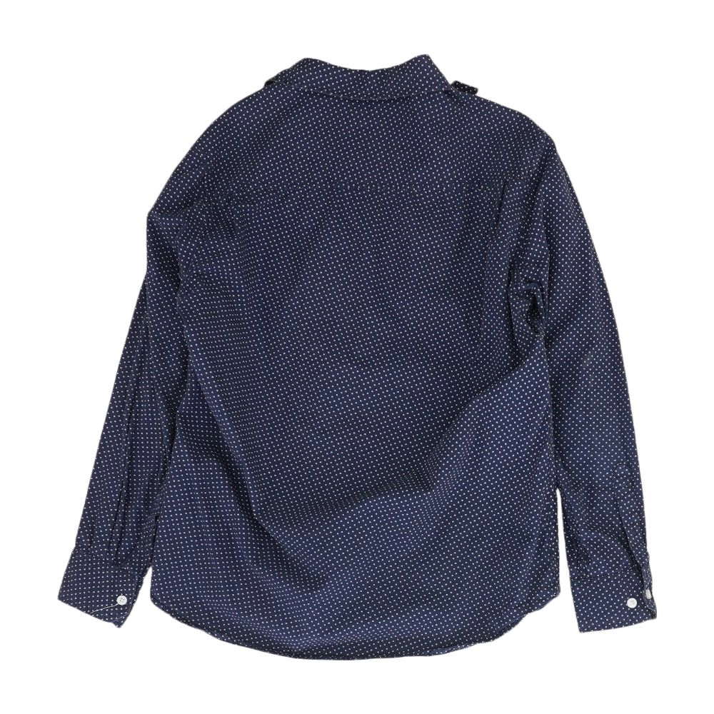 Navy Polka Dot Long Sleeve Button Down