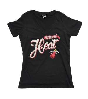New ERA Miami HEAT Liquid Silver V-Neck
