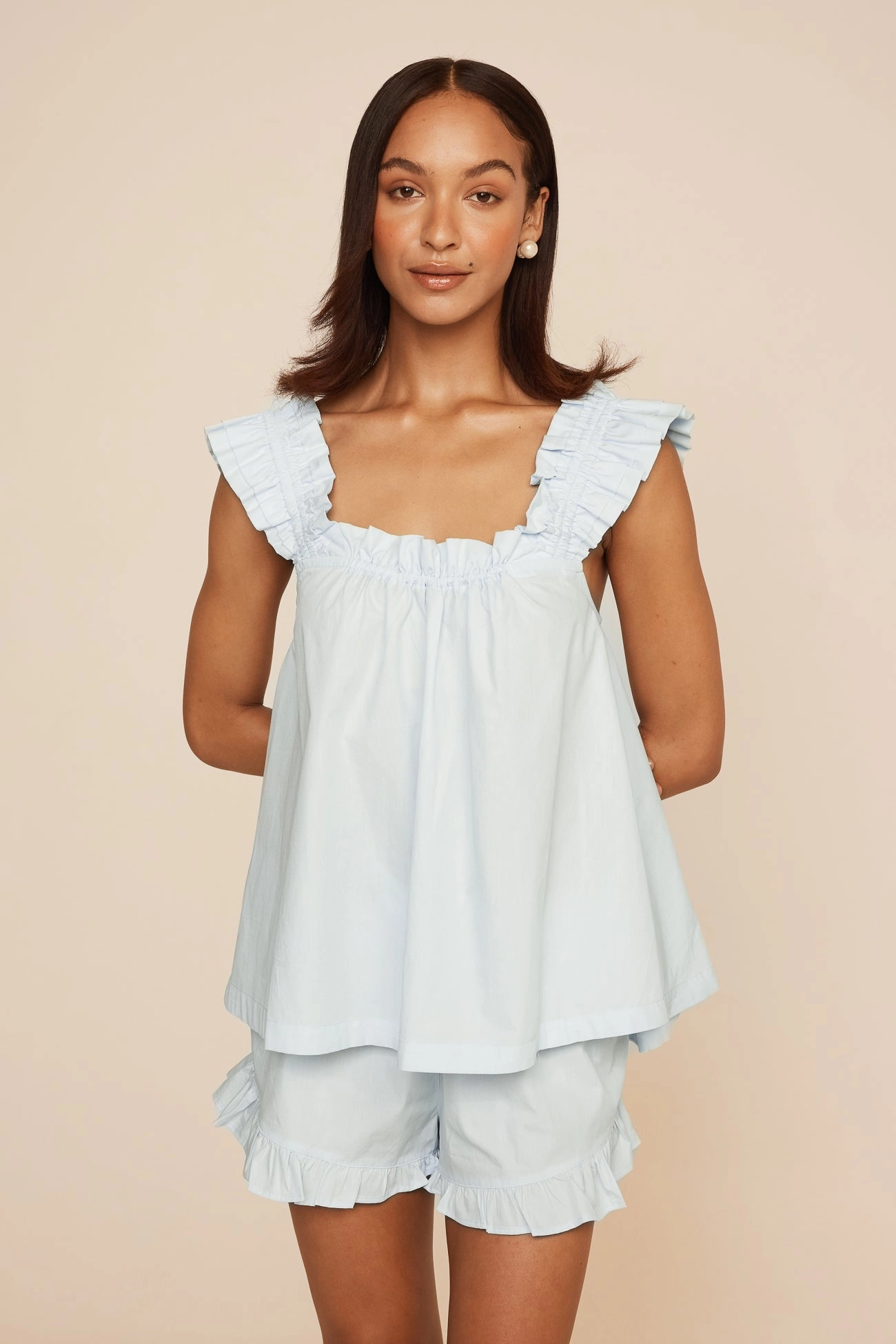 Nicolette Sleep Set - Cotton - Baby Blue
