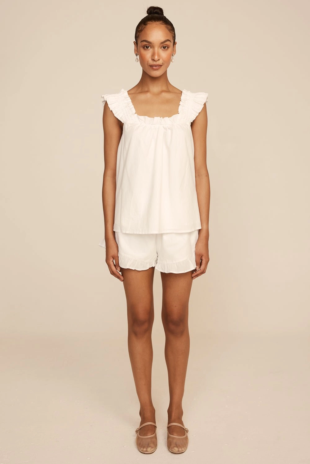 Nicolette Sleep Set - White Washed Cotton