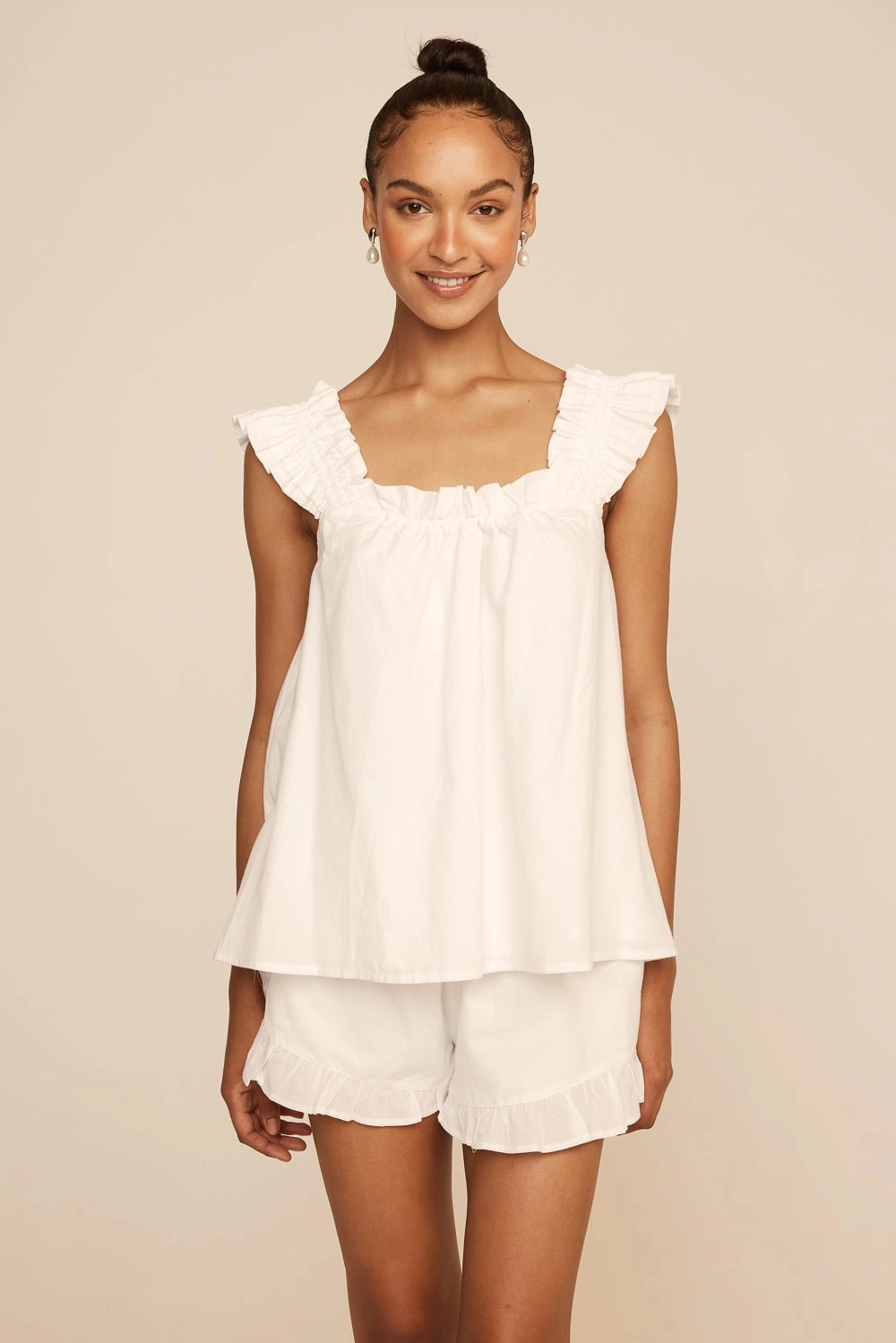 Nicolette Sleep Set - White Washed Cotton