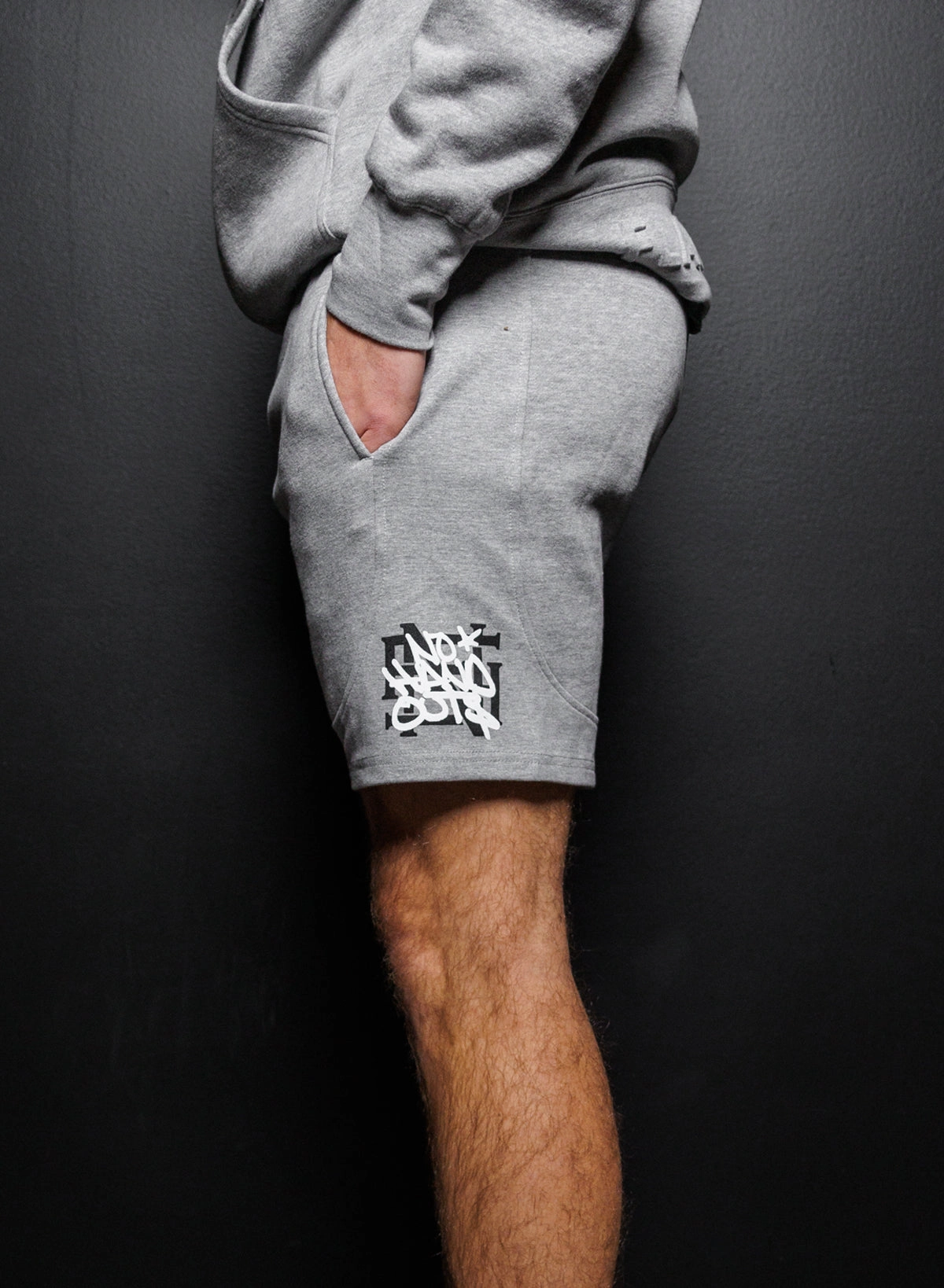 NO HANDOUTS STAMP - SWEATSHORTS